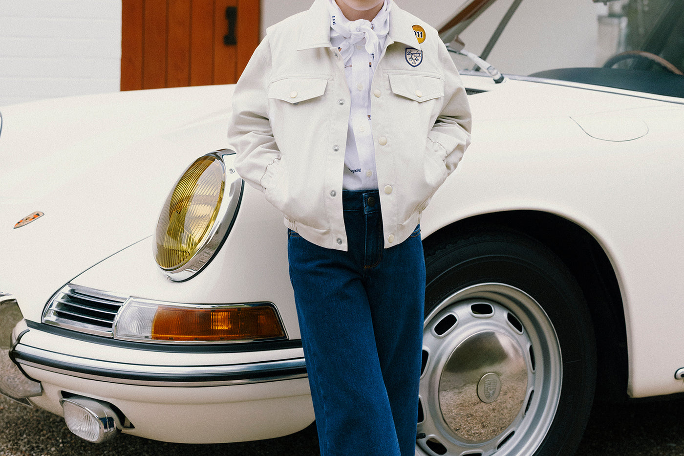 Look de niña Bonpoint x Porsche - Chaqueta de sarga de algodón orgánico