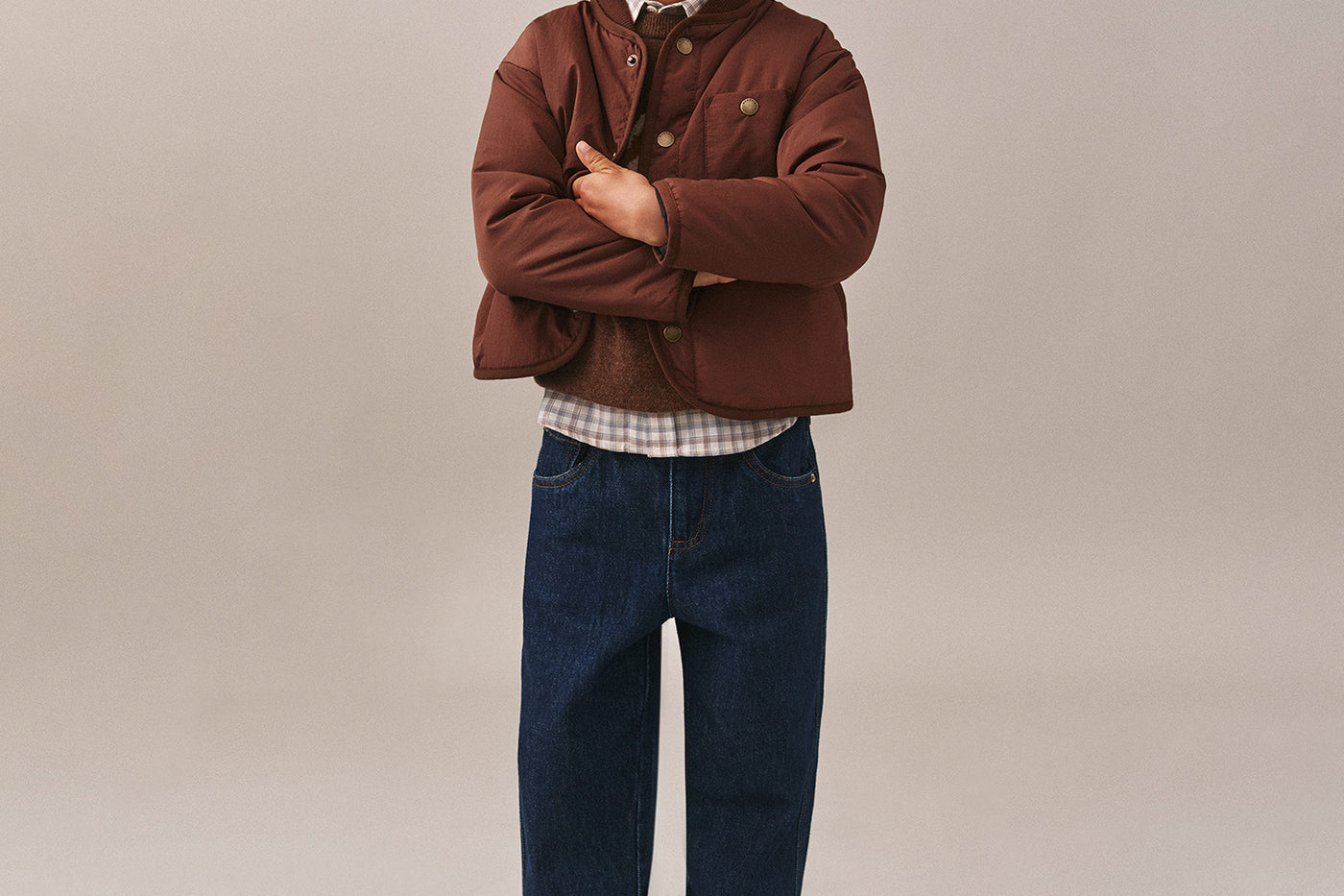 Boys' Winter Look 2025 - Brown Beanie