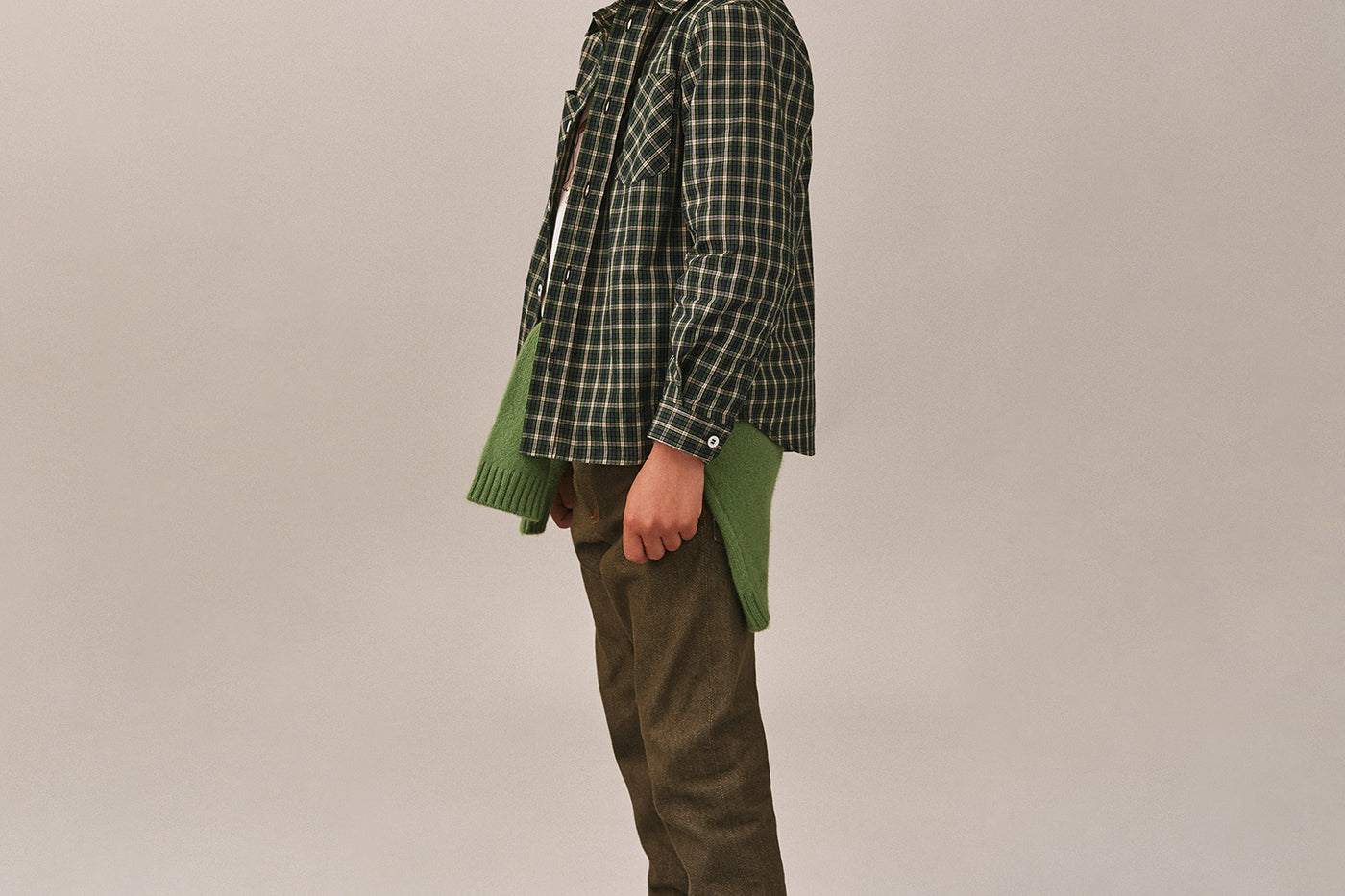 Look invernale 2025 per bambino - Camicia verde