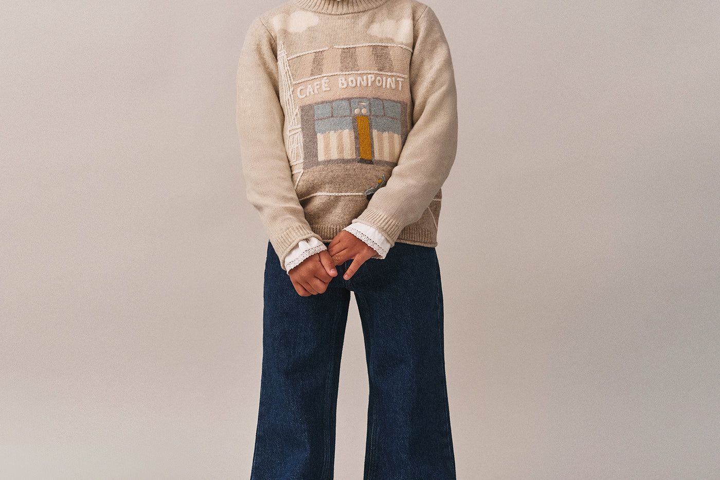 Look invernale 2025 per bambina - Maglione Bonpoint Café