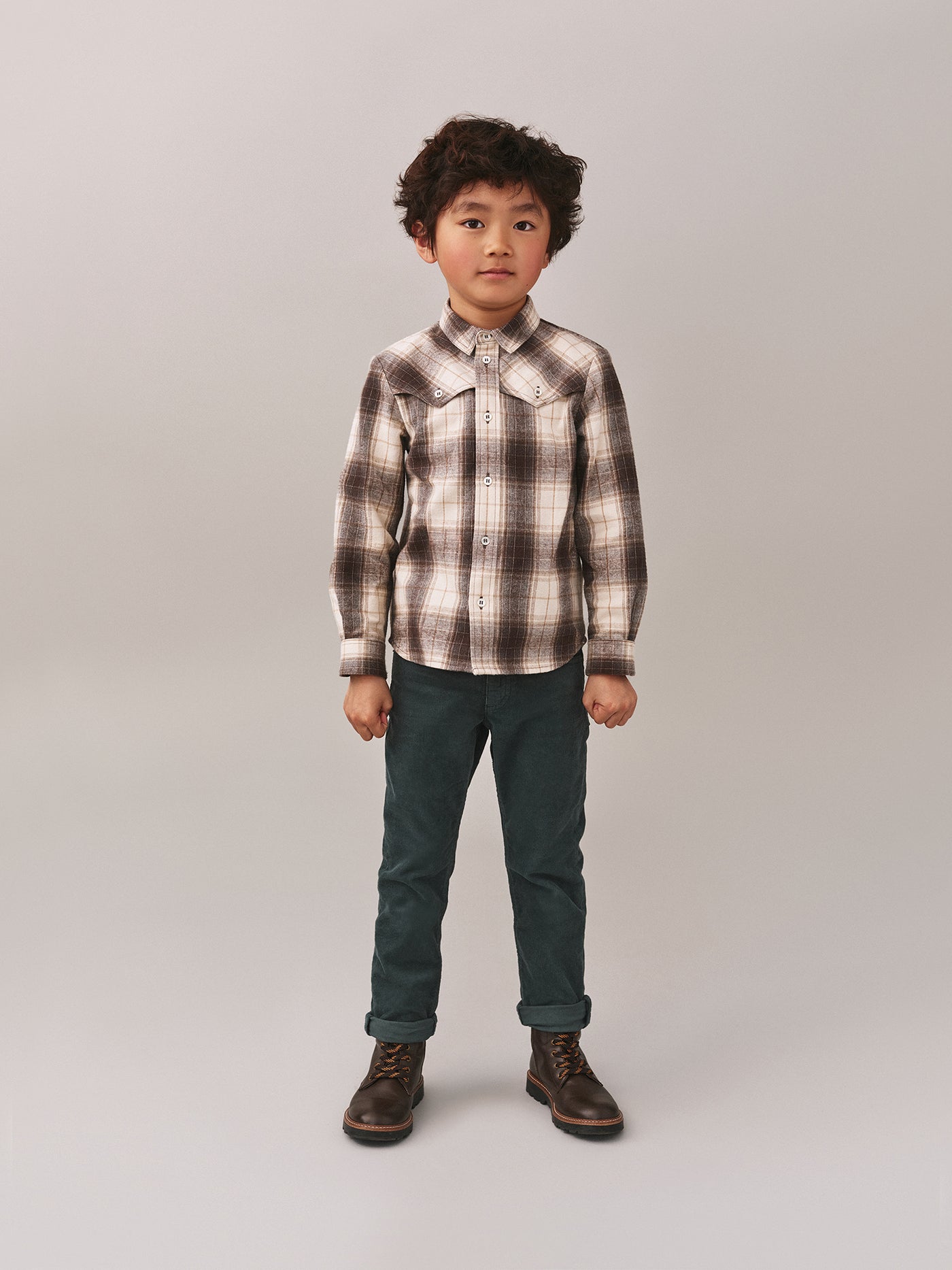 Jungen Winterlook 2025 - Kariertes Hemd