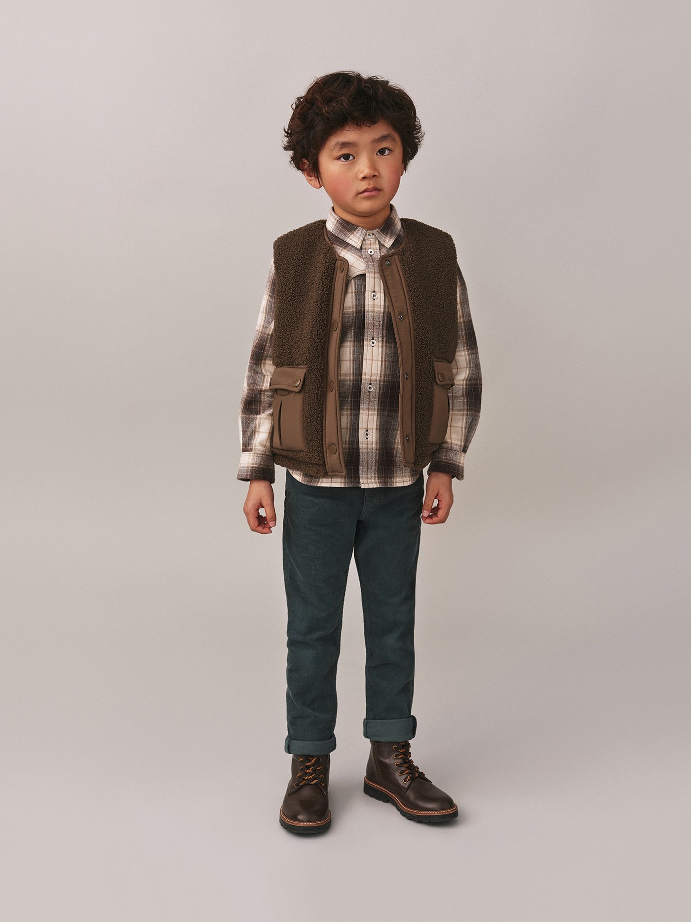 Jungen Winterlook 2025 - Kariertes Hemd
