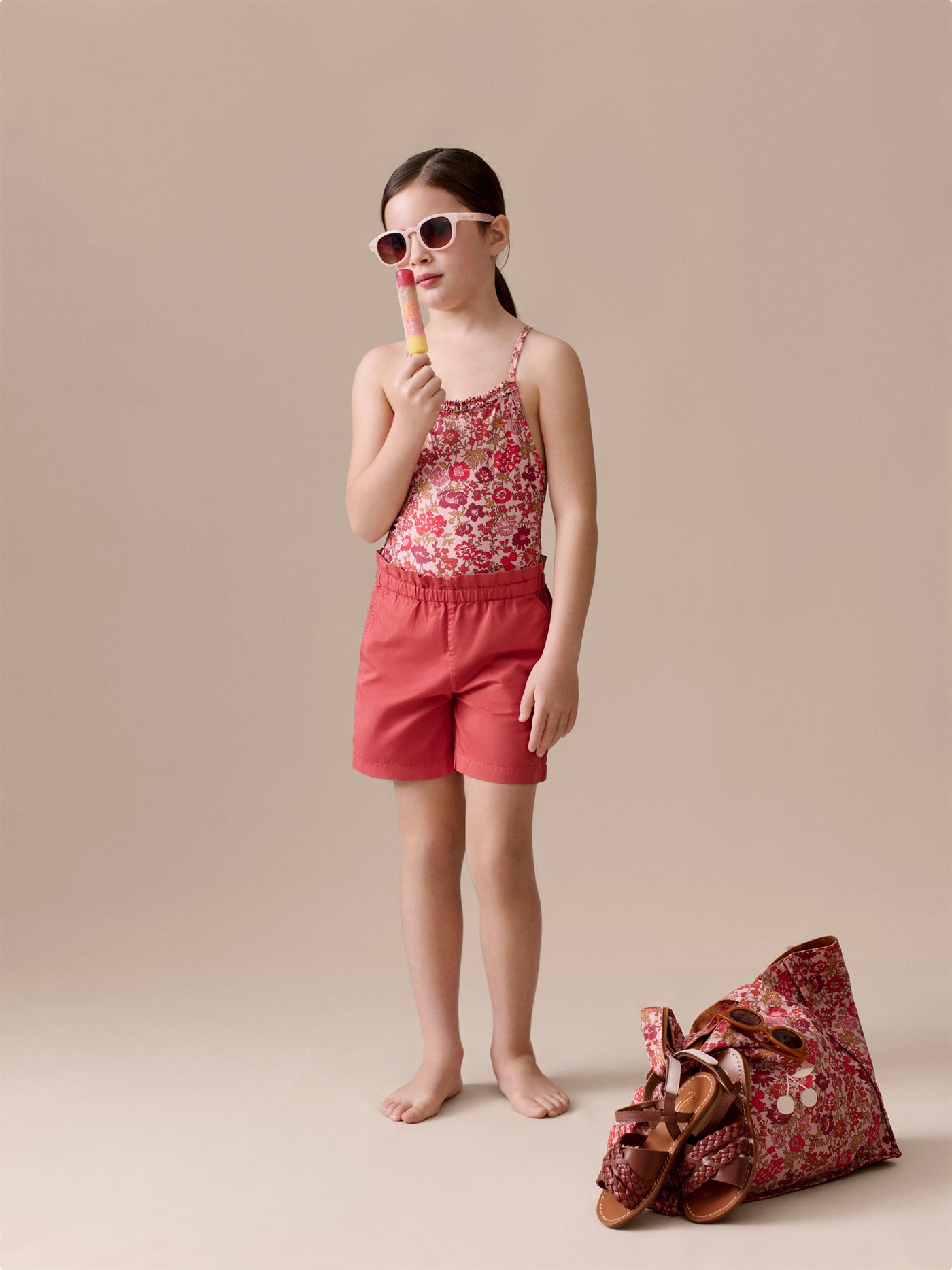 Look Fille Eté 2026 - Maillot de bain en tissu Liberty