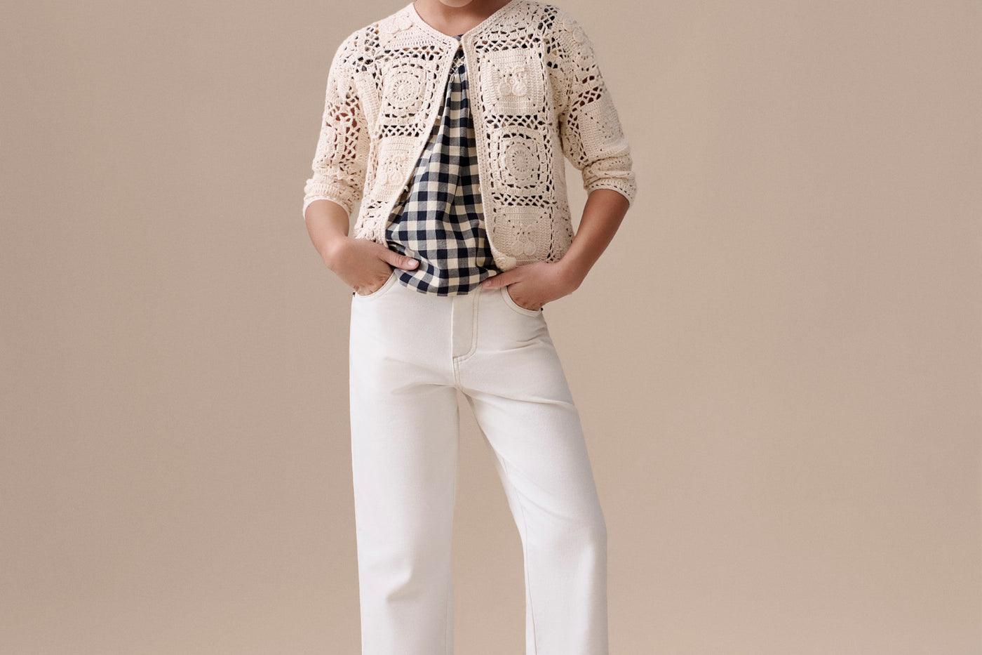 Look Bambina Estate 2026 - Cardigan all'uncinetto fatto a mano