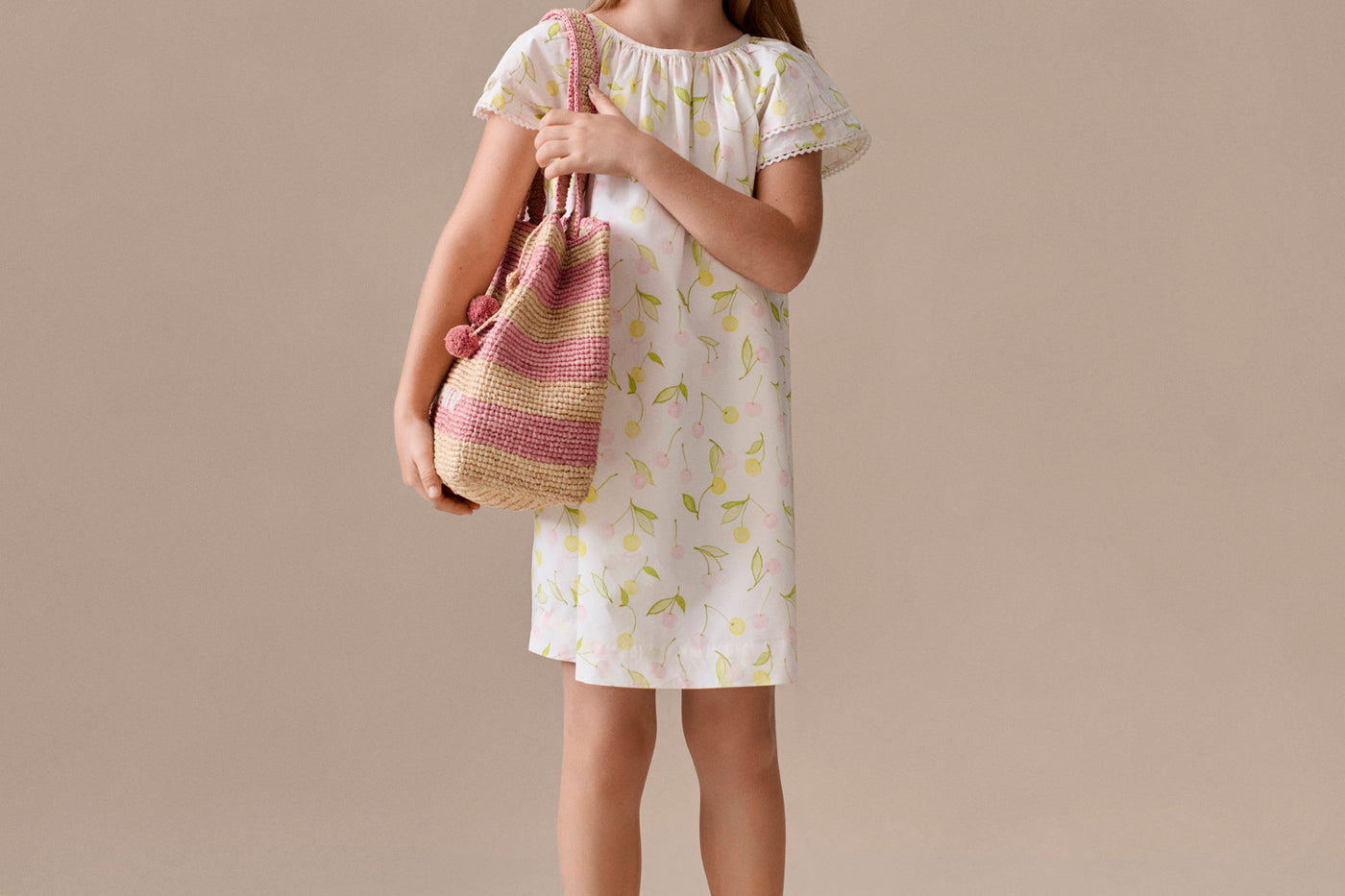 Girl's Look Summer 2026 - Spring dress with cherry print