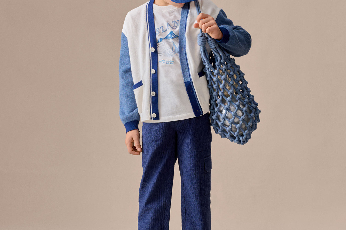 Look Bambino Estate 2026 - Cardigan in stile tricolore