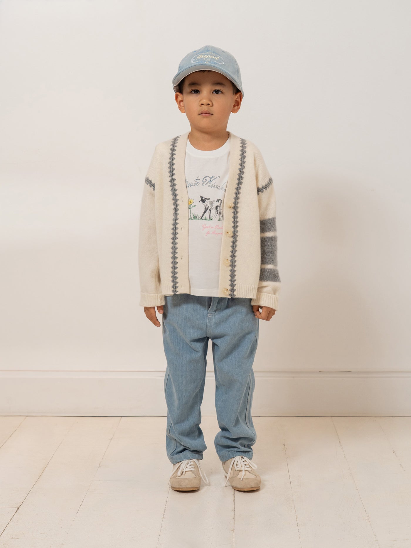 Look Garçon Bonpoint x Guest in Residence - Cardigan en cachemire