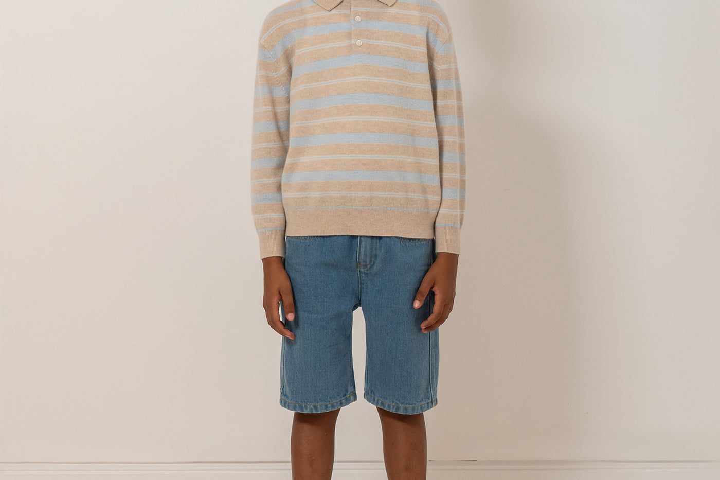Look Garçon Bonpoint x Guest in Residence - Pull rayé en cachemire