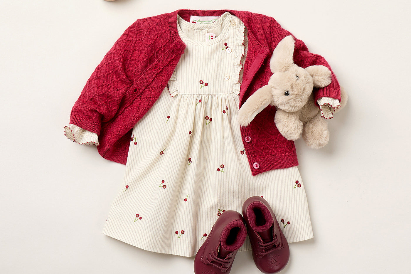 Winter 2025 Baby-Mädchen-Look - Taelia Bio-Baumwollkleid