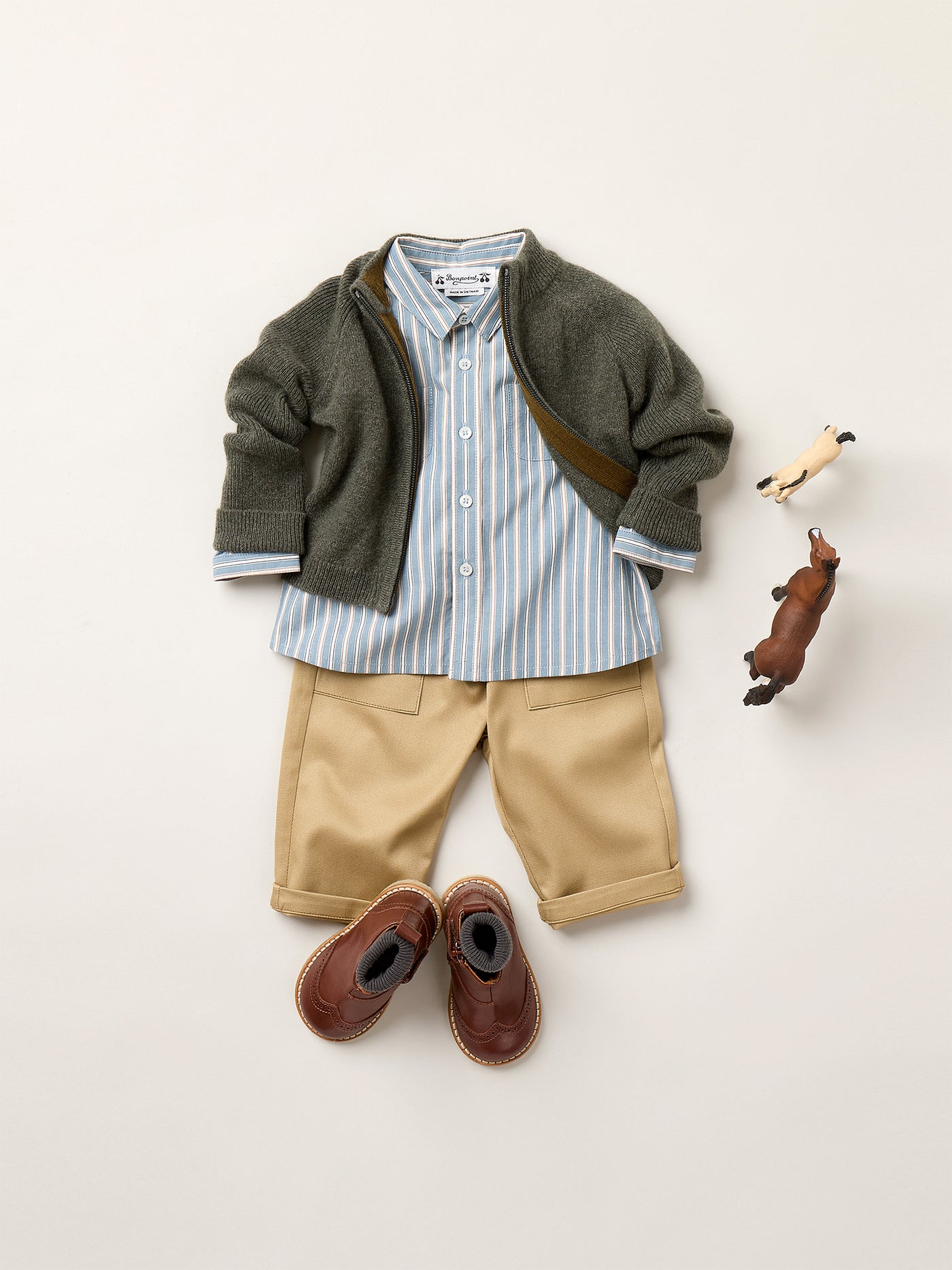 Winter 2025 Babyjunge Look - Gestreiftes Mico Hemd