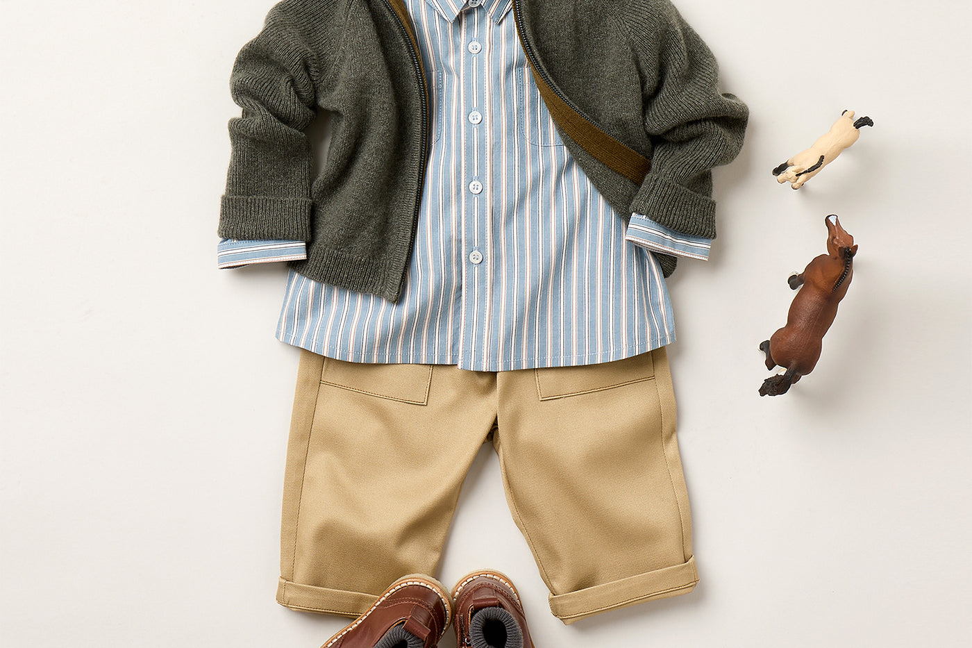 Winter 2025 Baby boy's look - Striped Mico shirt