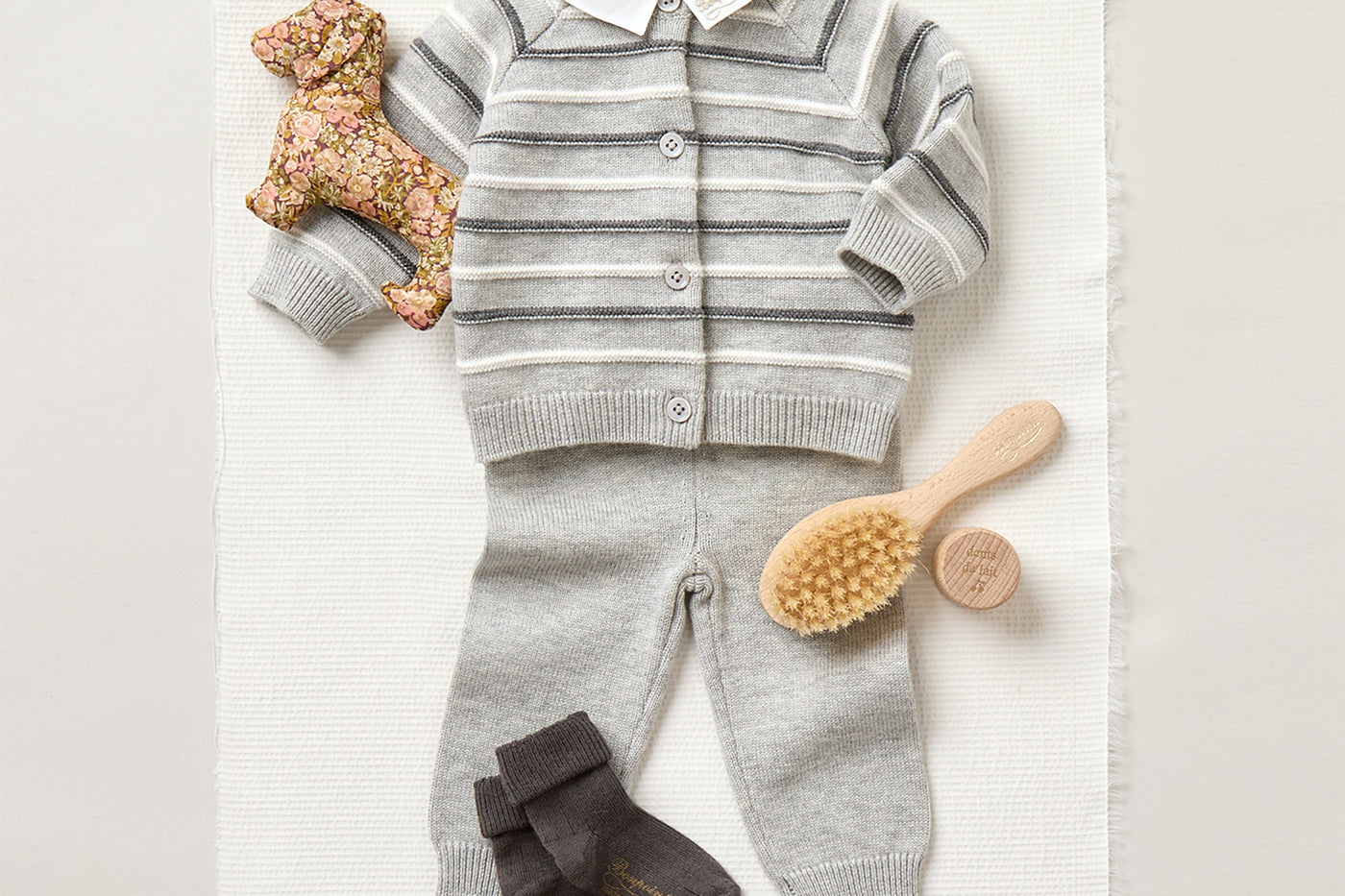 Winter 2025 Neugeborenen-Look - Gestreiftes Wollset