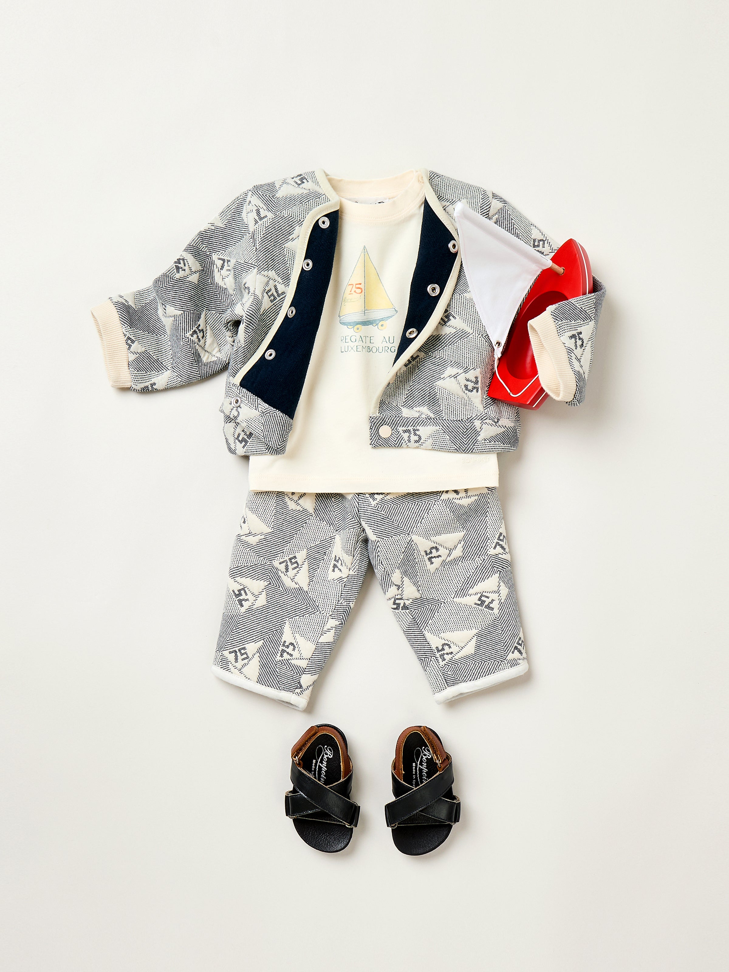 Verano 2025 Look de bebé niño - Conjunto de jacquard