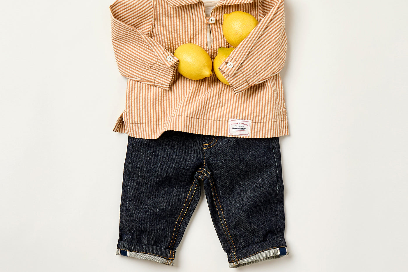Verano 2025 Look de bebé niño - Chaqueta marinera de rayas