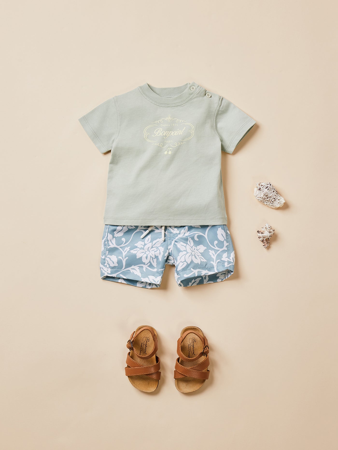 Verano 2024 look con camiseta de algodón de bebé niño