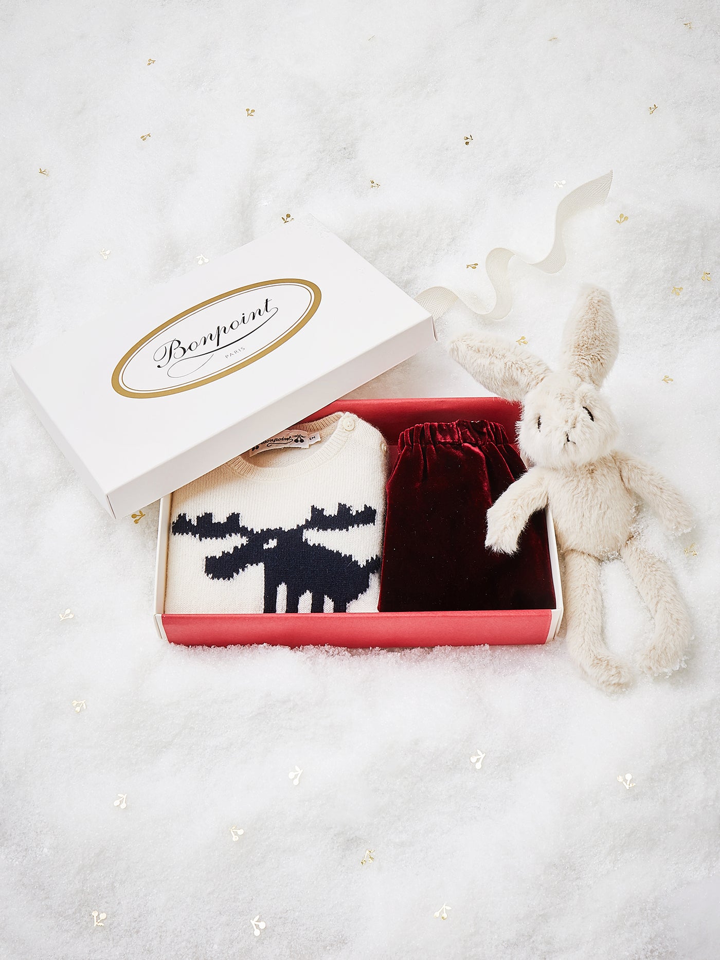 Caja regalo de Navidad con jersey de bebé niño