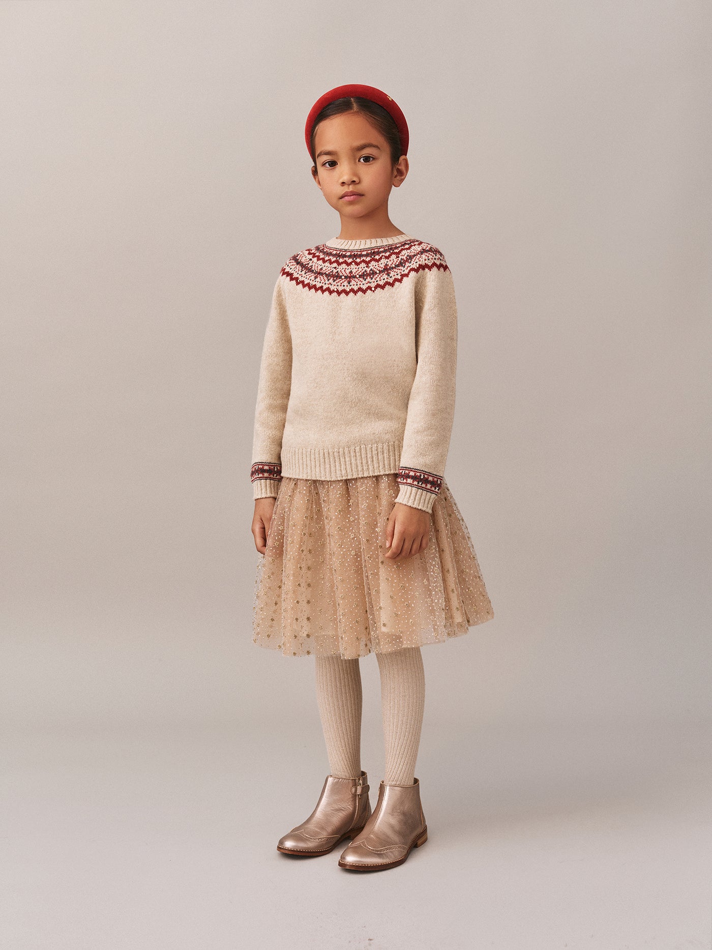 Look de niña invierno 2025 - Jersey de jacquard