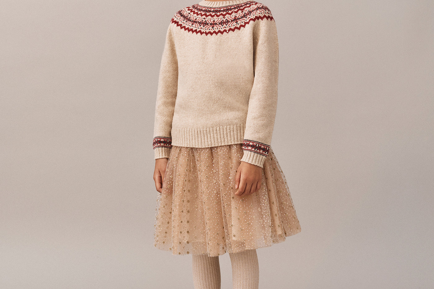 Mädchen Winterlook 2025 - Jacquardpullover