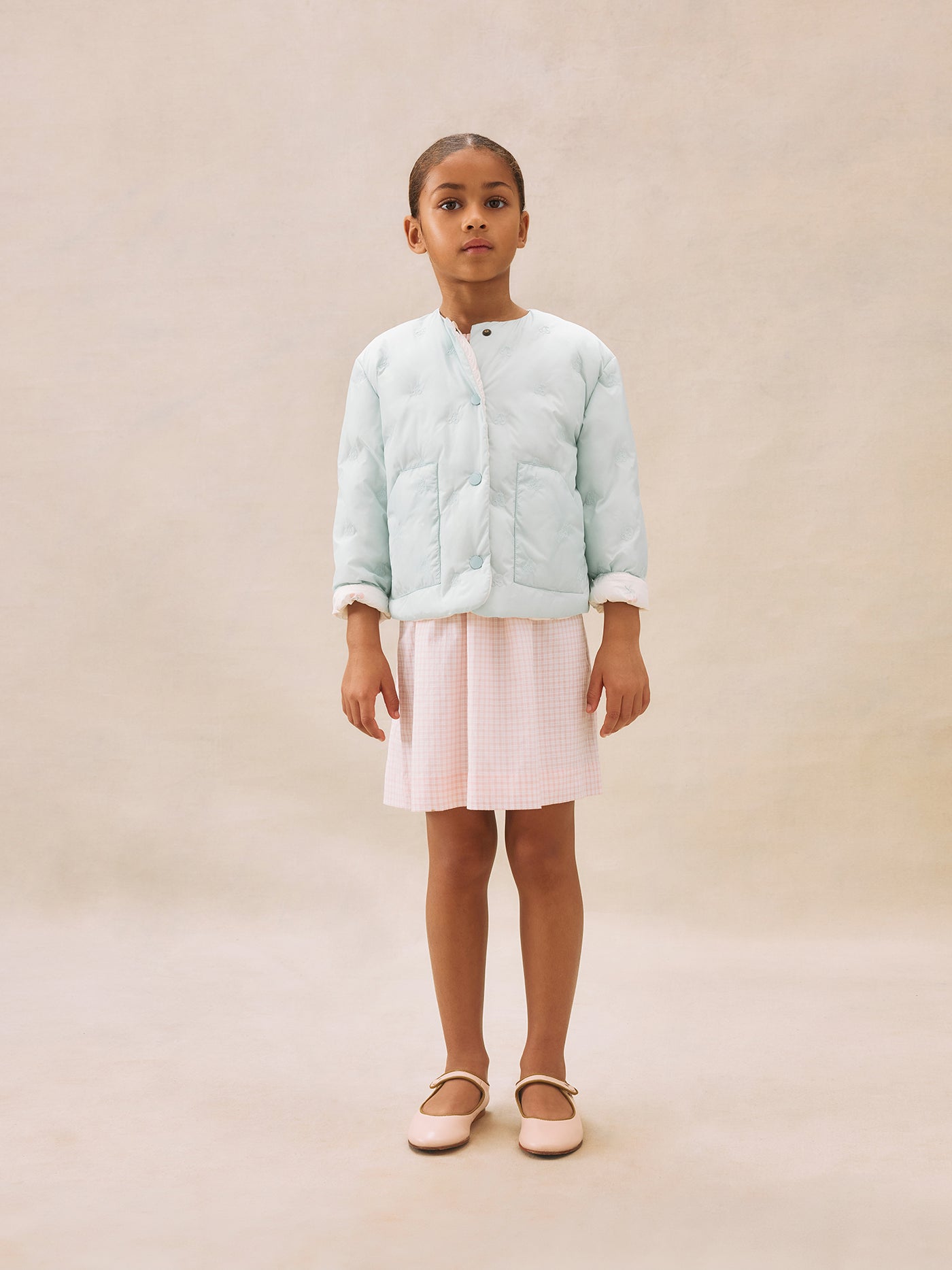 Look fille été 2025 Veste bleue claire
