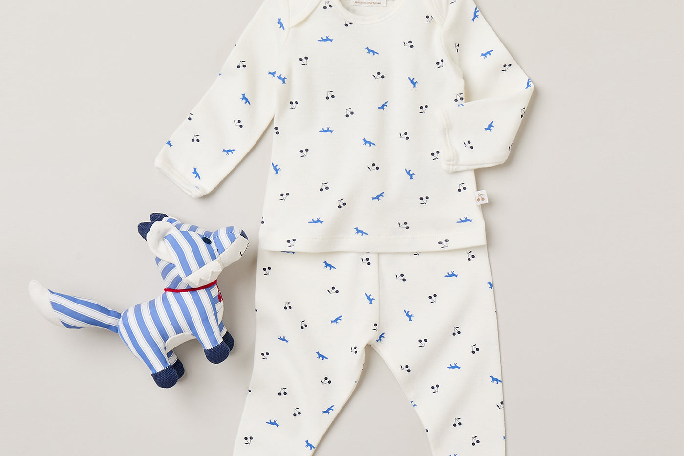Bonpoint x Maison Kitsuné Newborn Look - Set aus Bio-Baumwolle mit Print