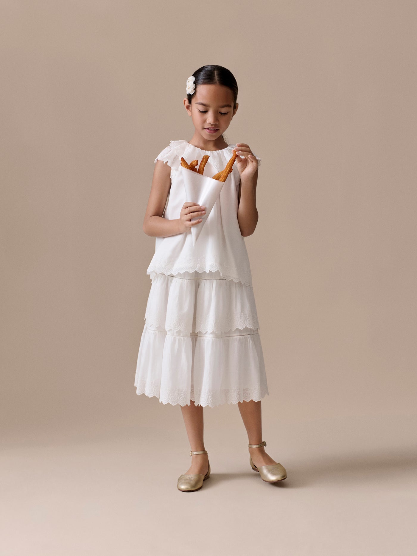 Girl Summer 2026 Ceremony Look - English Embroidery Set