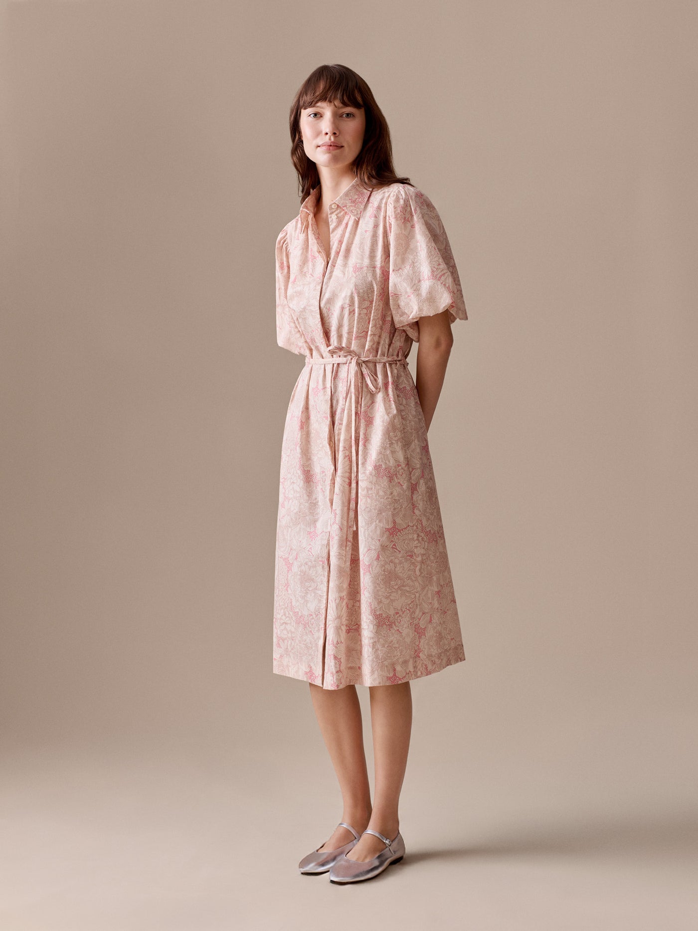 Women's Summer Look 2026 - Liberty print dress with puff sleeves