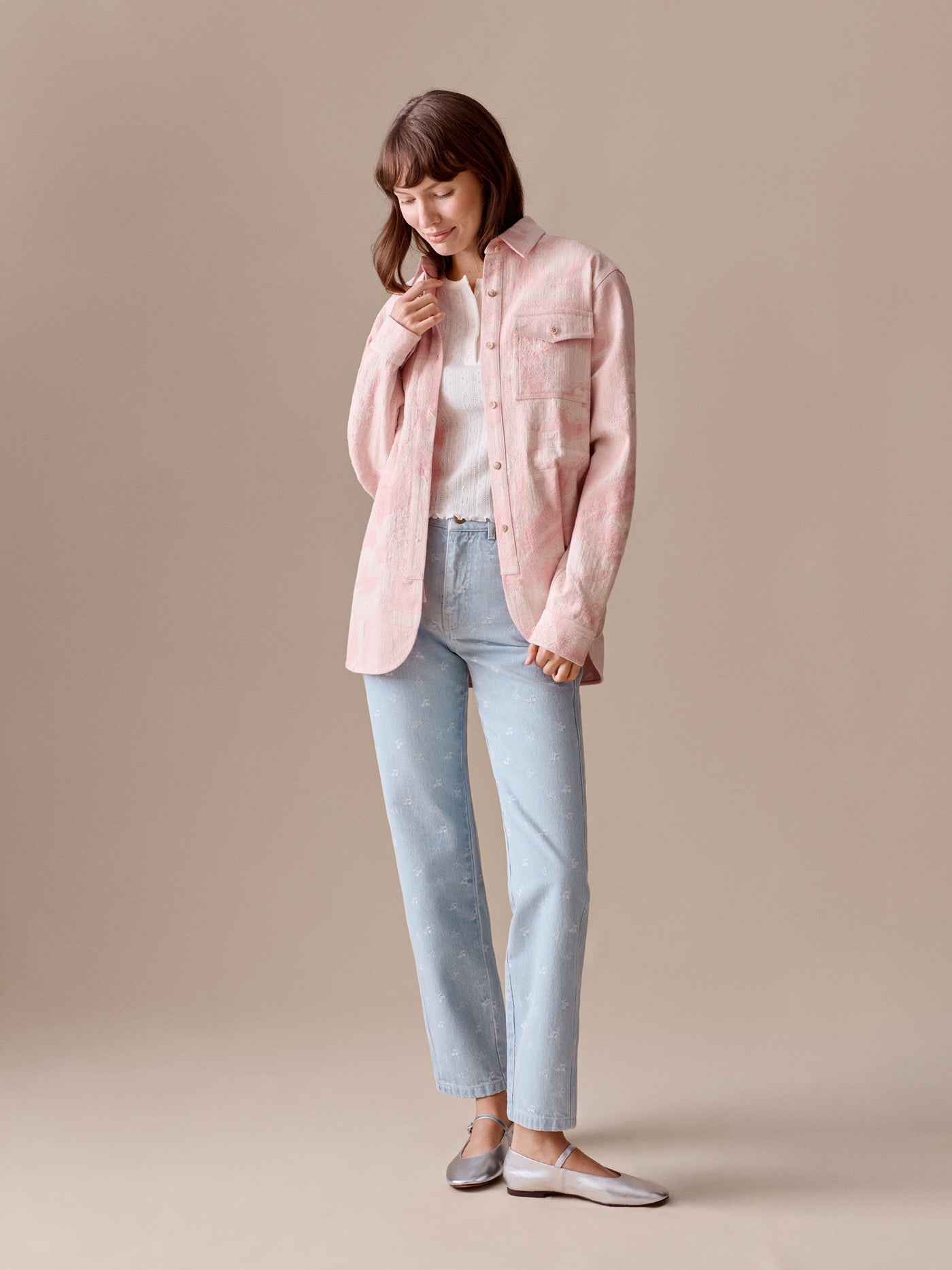Women's Summer Look 2026 - Jacquard belted jacket