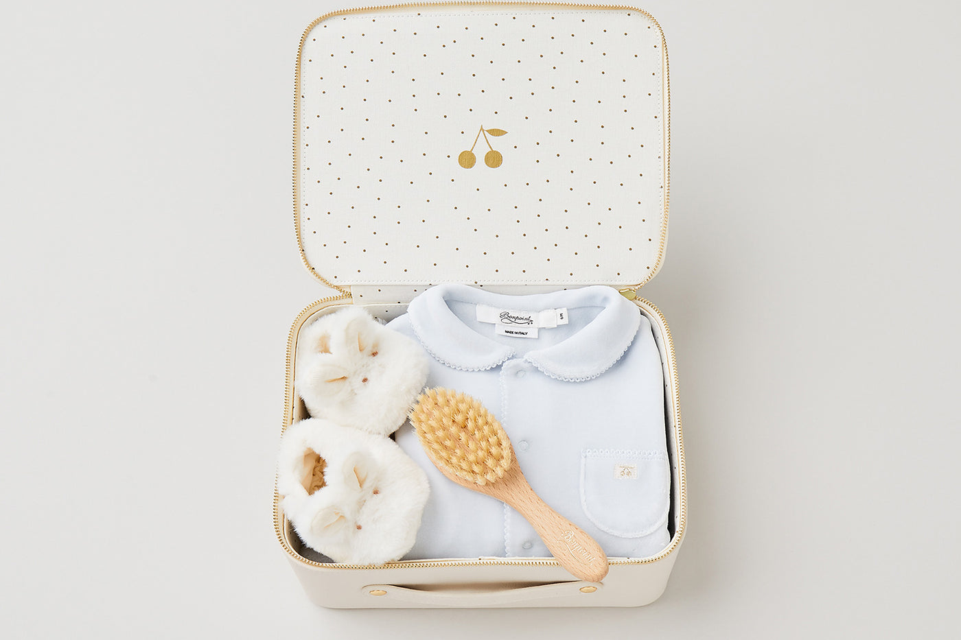 Valise Naissance Garçon Pyjama velours bleu
