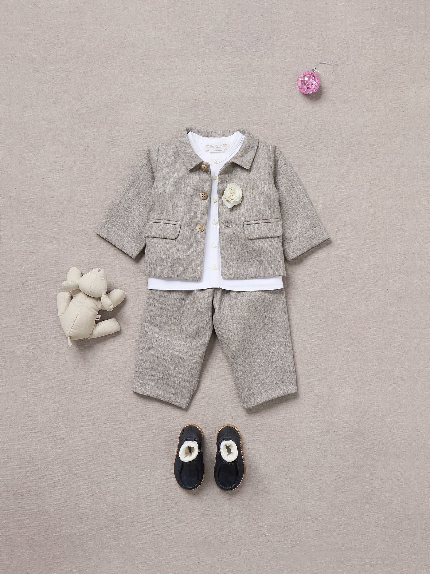 Look de bebé niño invierno 2024 - Traje de franela