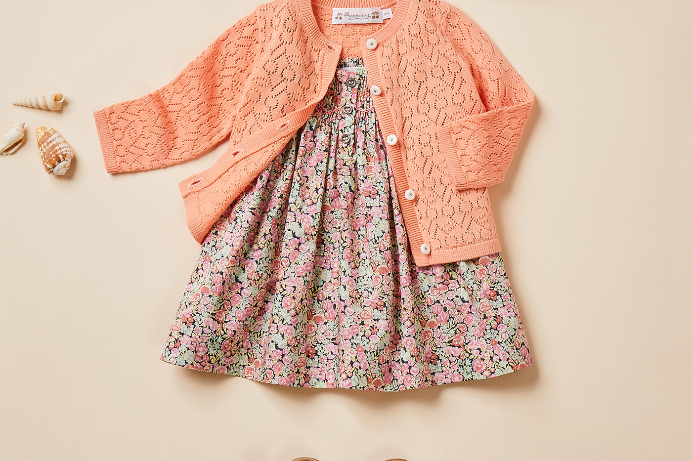 Abito in tessuto Liberty look neonata estate 2024