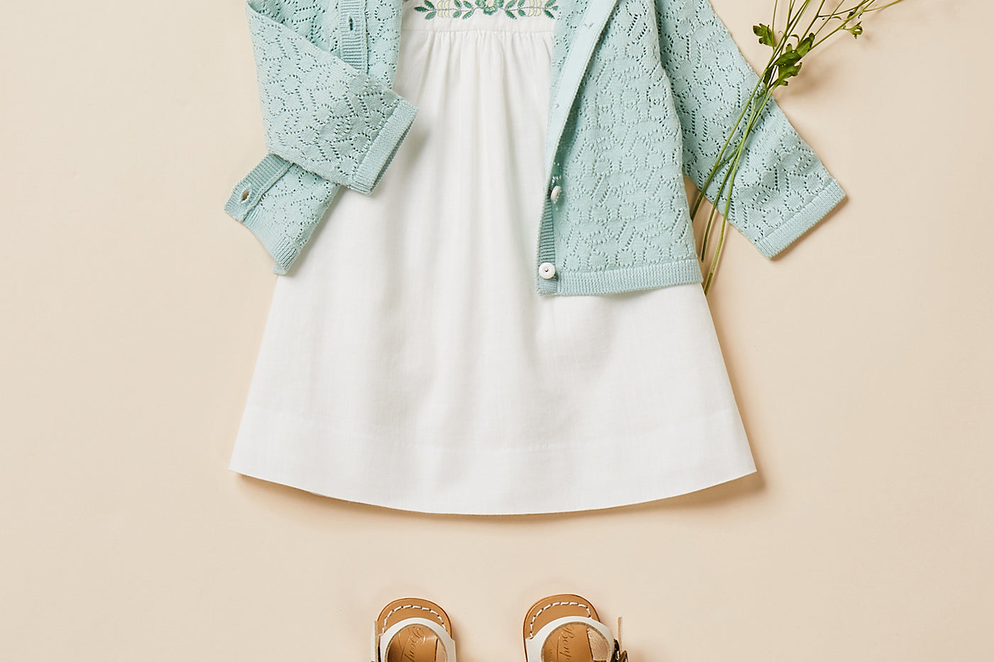 Cardigan in cotone traforato look neonata estate 2024