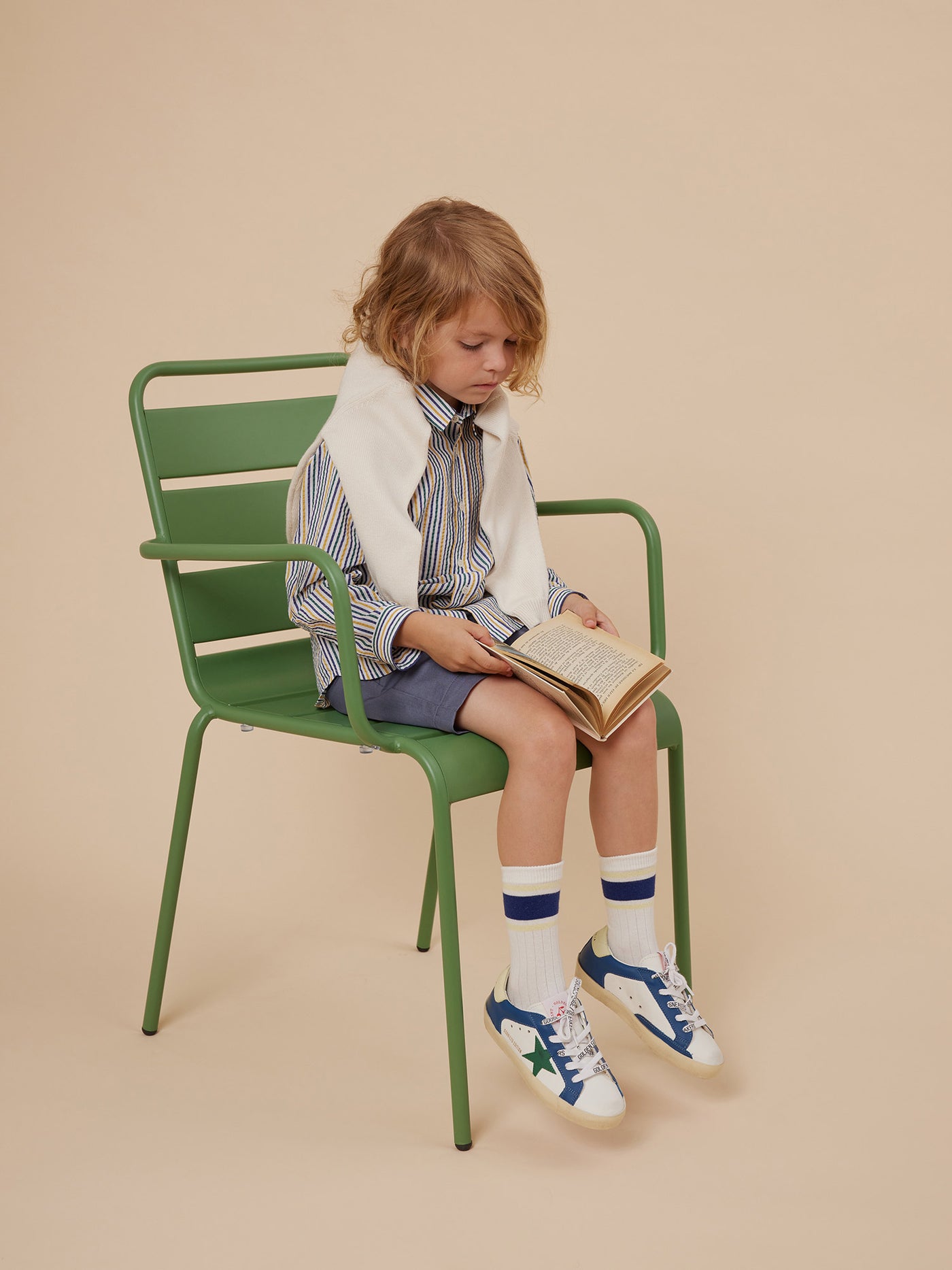 Summer 2024 boy's look striped shirt