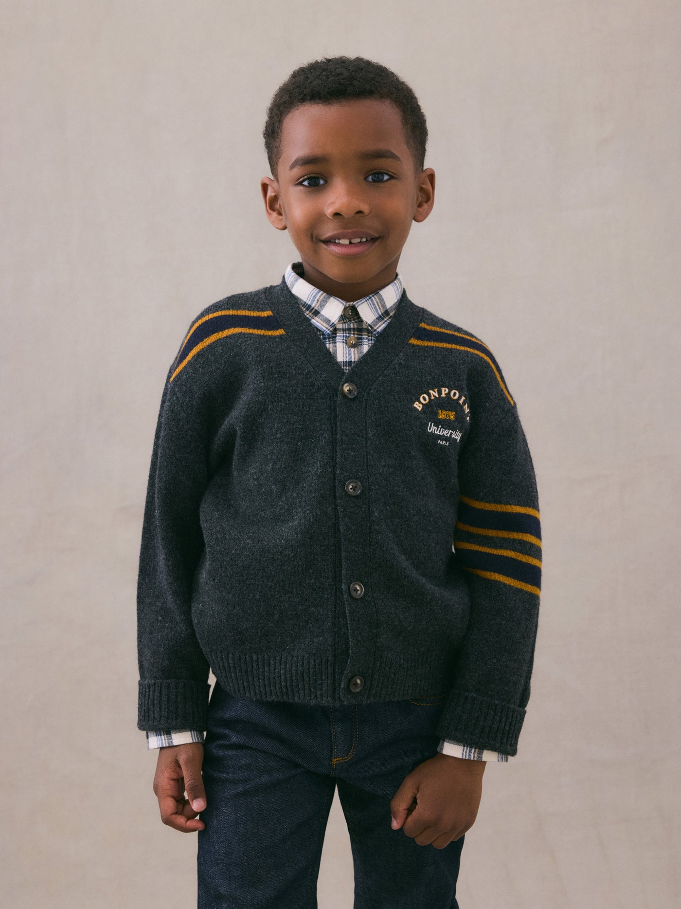 Winter 2024 boy's look wool cardigan