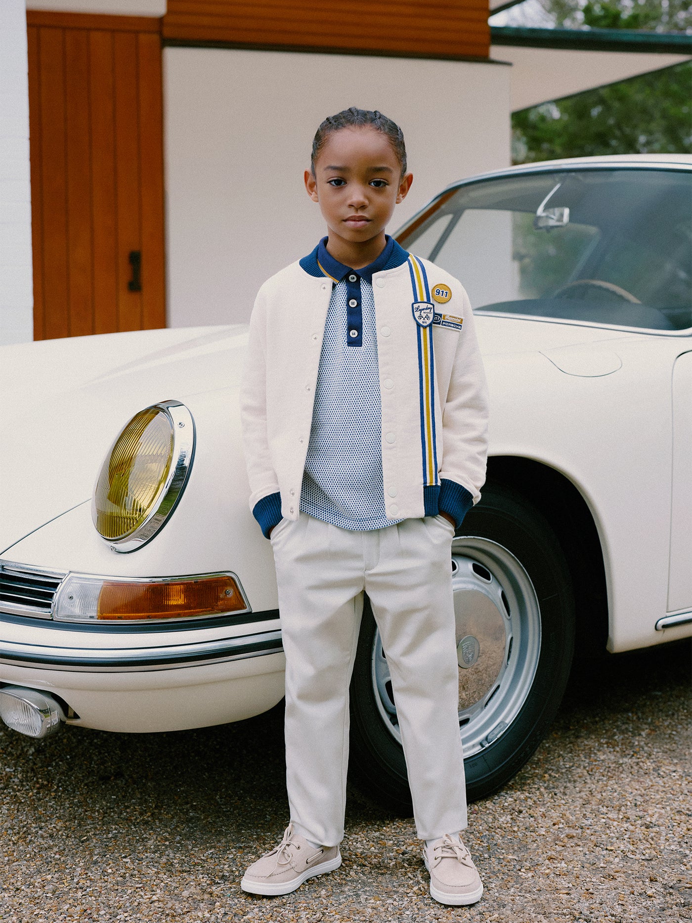 Boy's Look Bonpoint x Porsche - Contrasting organic cotton jacket