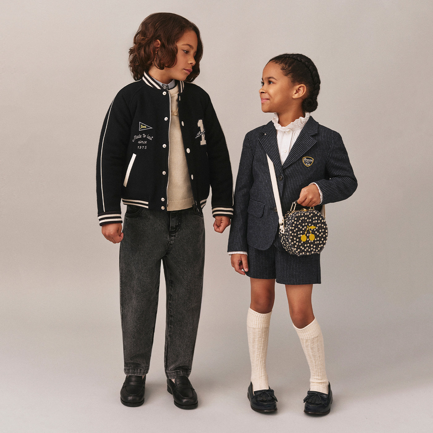 Mädchen Winterlook 2025 - Streifen-Set