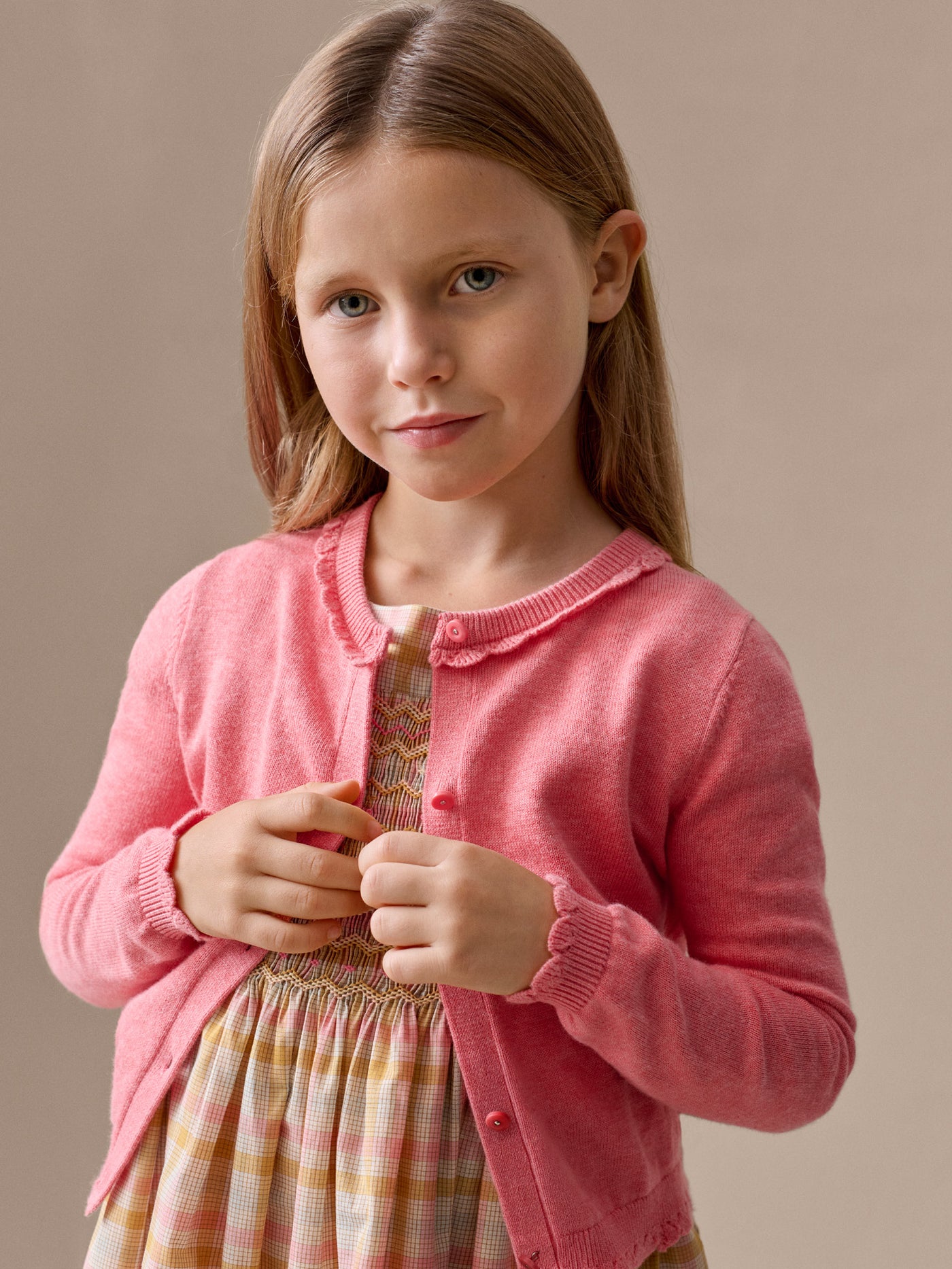 Cardigan Larita col rond festonné