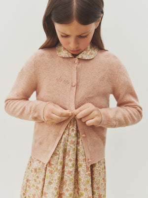 Manon Strickjacke mit Kirschen aus Kaschmir