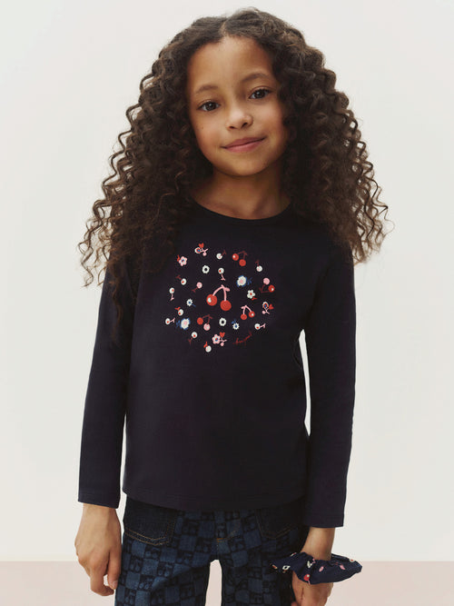 T‑shirt Tidjiane imprimé cerises en coton biologique