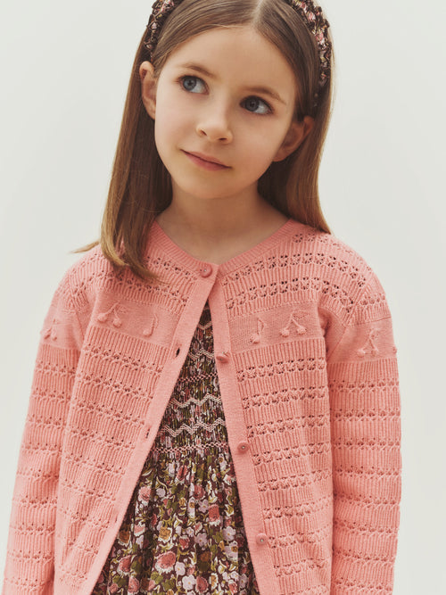 Cardigan Mia à motifs cerises et notes de musique