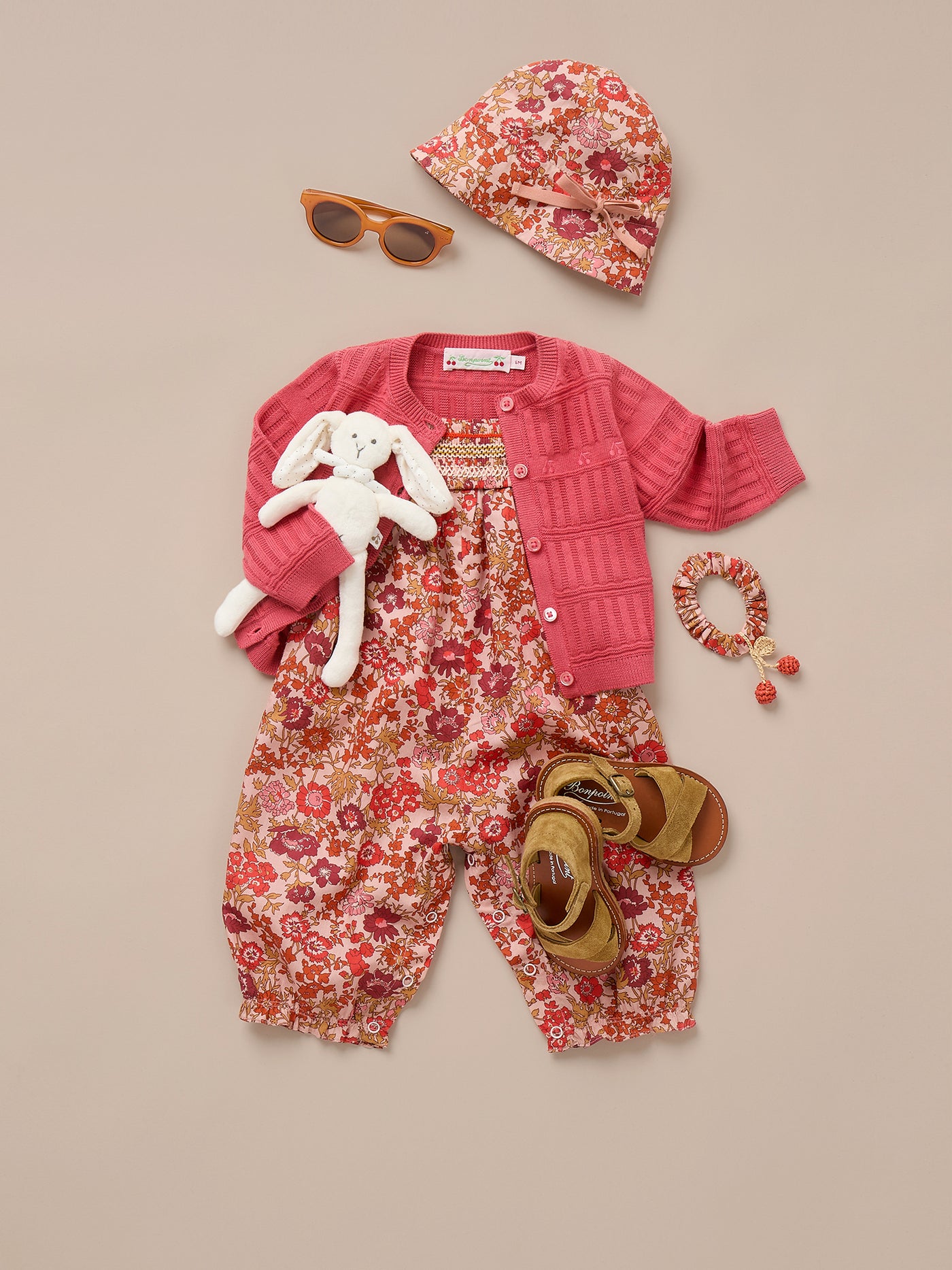 Cardigan Giovina broderie cerises en coton biologique