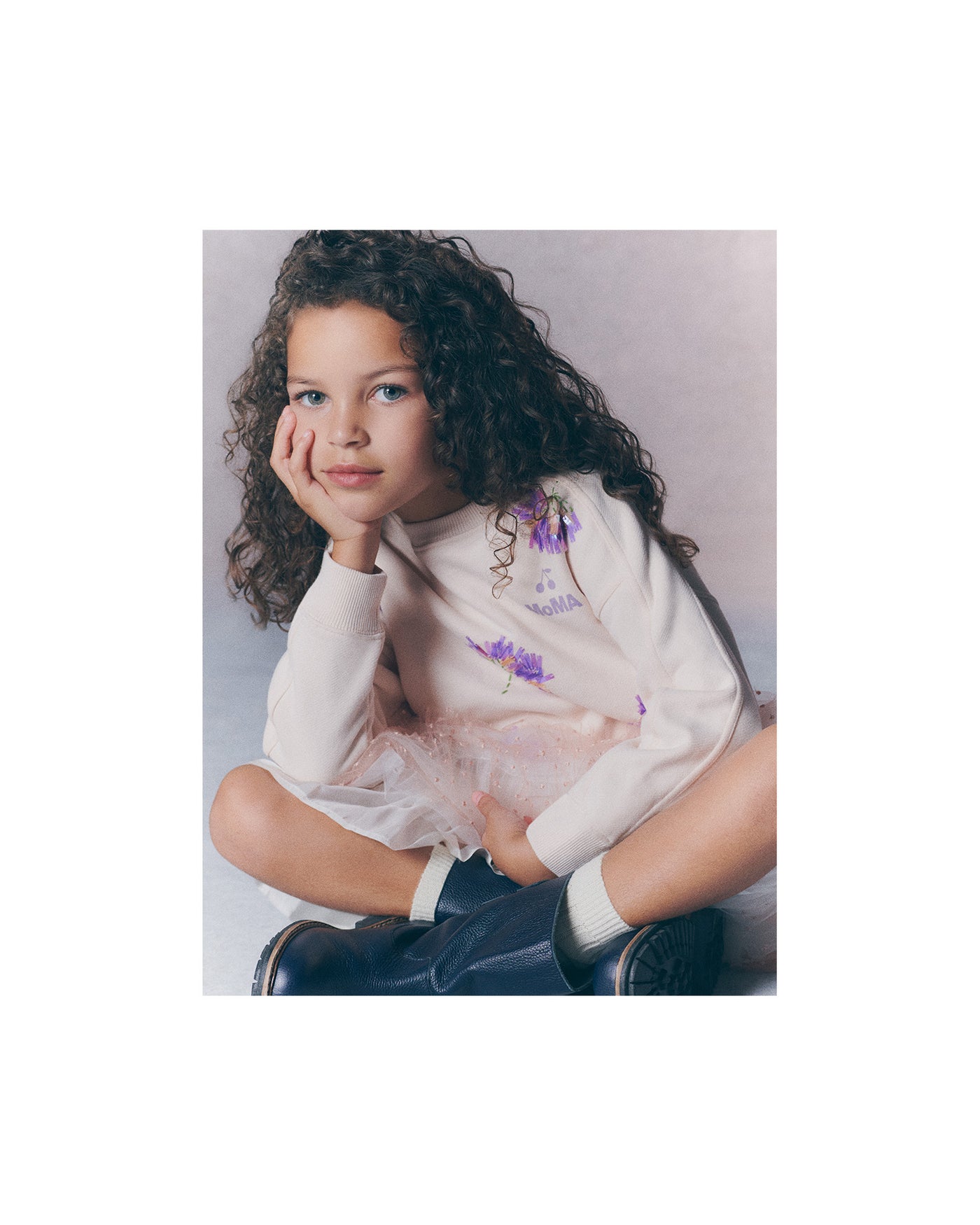 Mädchen-Look Bonpoint x MoMA - Sweatshirt mit Blumenprint