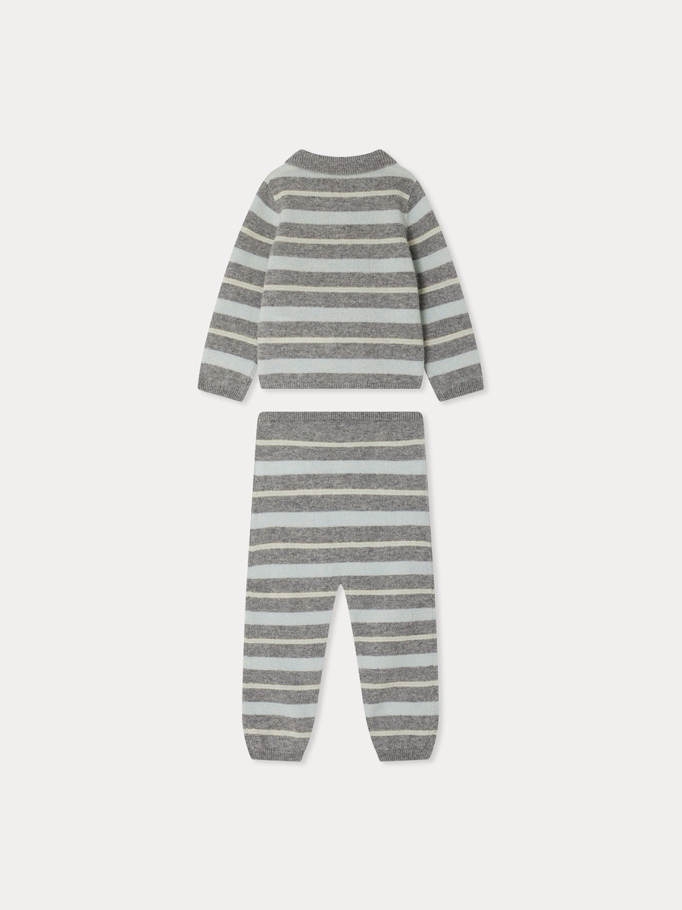 Bonpoint x Guest in Residence Lumi striped cashmere set in heather gray