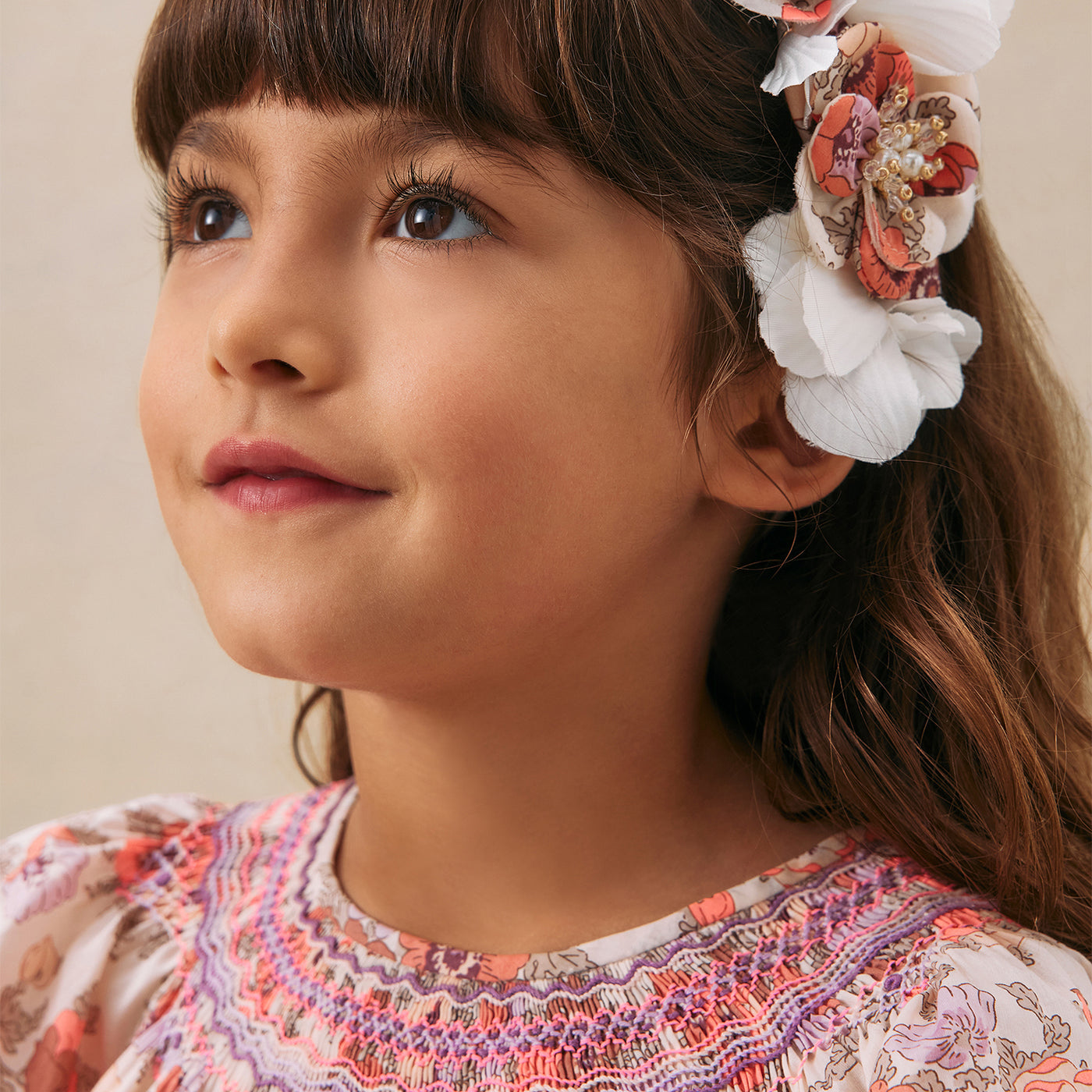 Couronne Elilou à fleurs en tissu Liberty