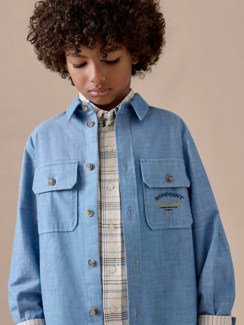 Camicia Eddy in chambray di cotone biologico