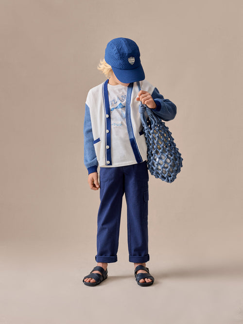 Pantalon cargo Francis en coton seersucker biologique