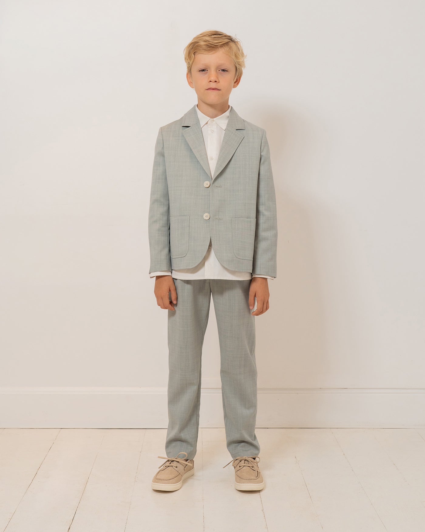 Boy Summer 2026 Ceremony Look - Slate Green Lightweight Wool Suit