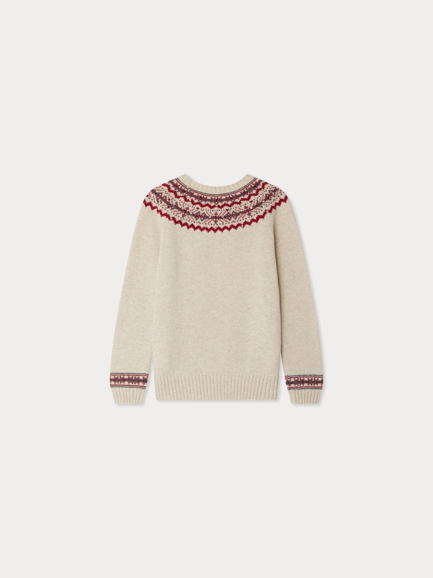 Jamon raglan sleeve jacquard sweater with rhinestones