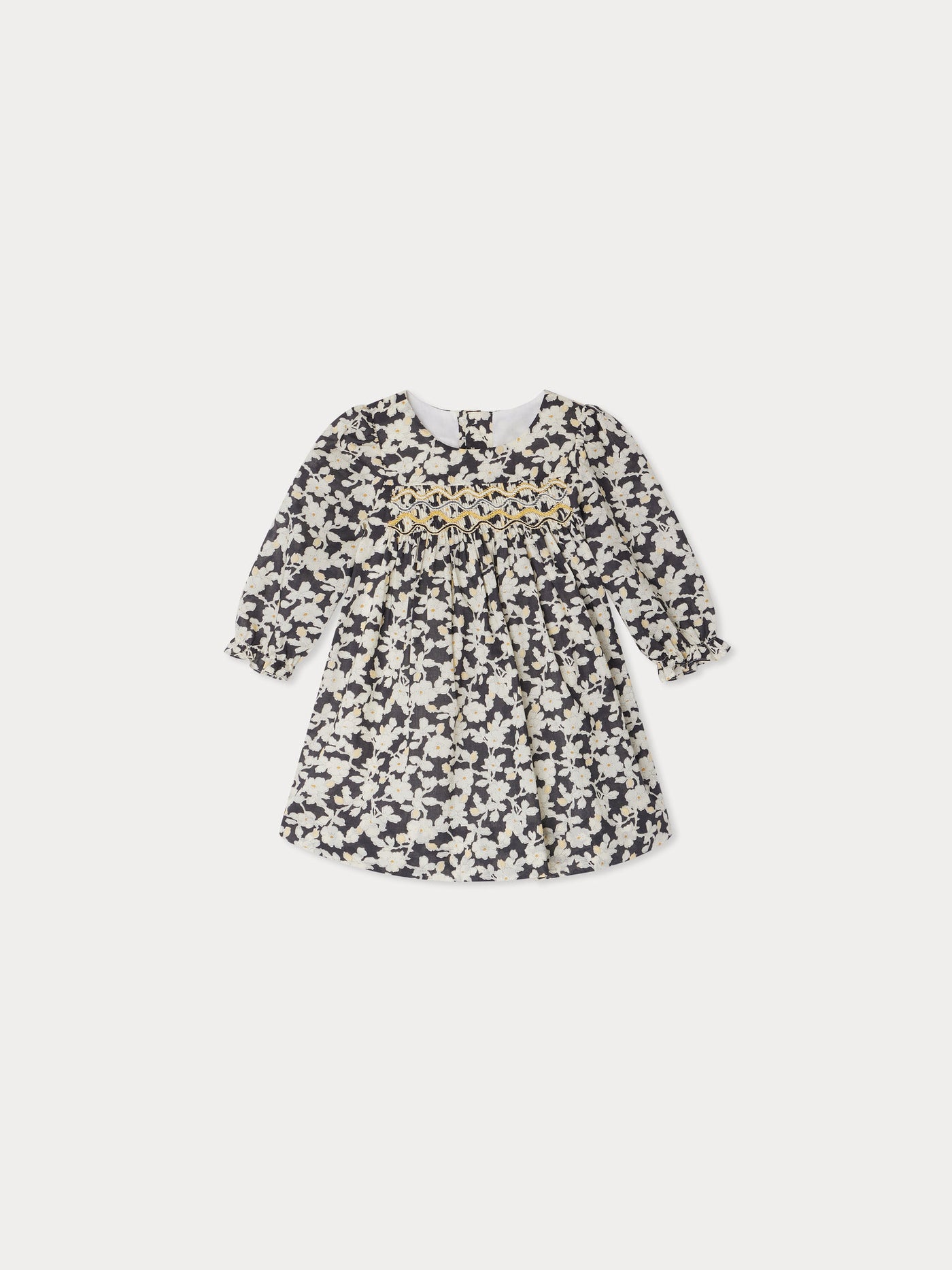 Robe Jailys smockée et brodée en tissu Liberty en coton biologique
