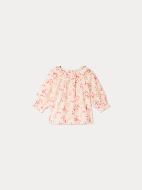 Blouse bébé Dolci imprimée cerises en coton biologique