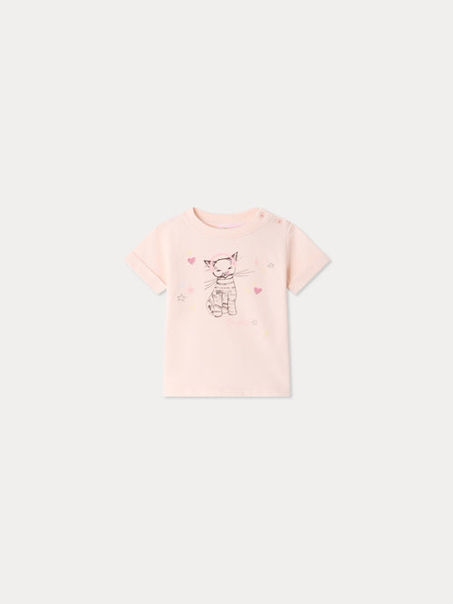 Aiman Baby-T-Shirt mit Katzenprint aus Bio-Baumwolle